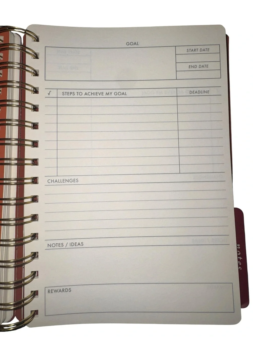 Goals & Notes Spiral Notebook - Picture 5 of 7